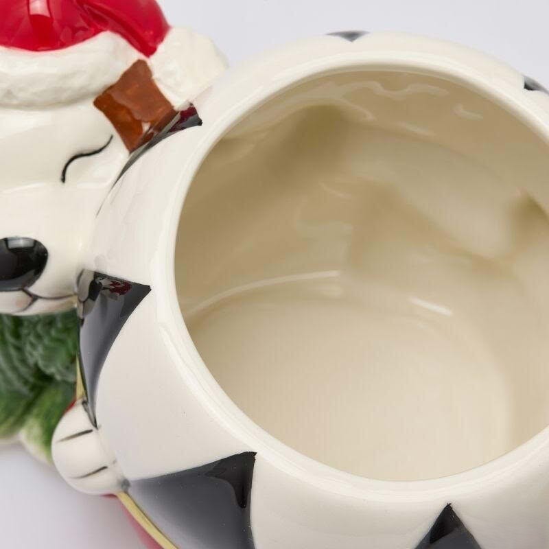Barattolo in ceramica a forma di cane o gatto con pallina di Natale, perfetto come idea regalo di Natale